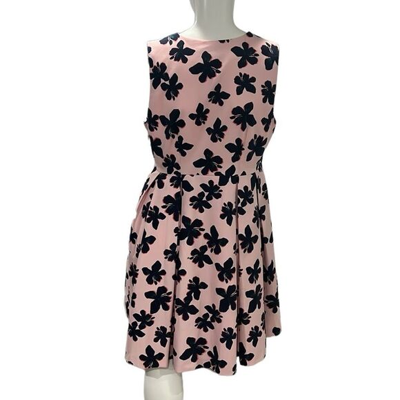 Eloquii Draper James hibiscus pink sleeveless fit and flare dress size 16 - Picture 3 of 9